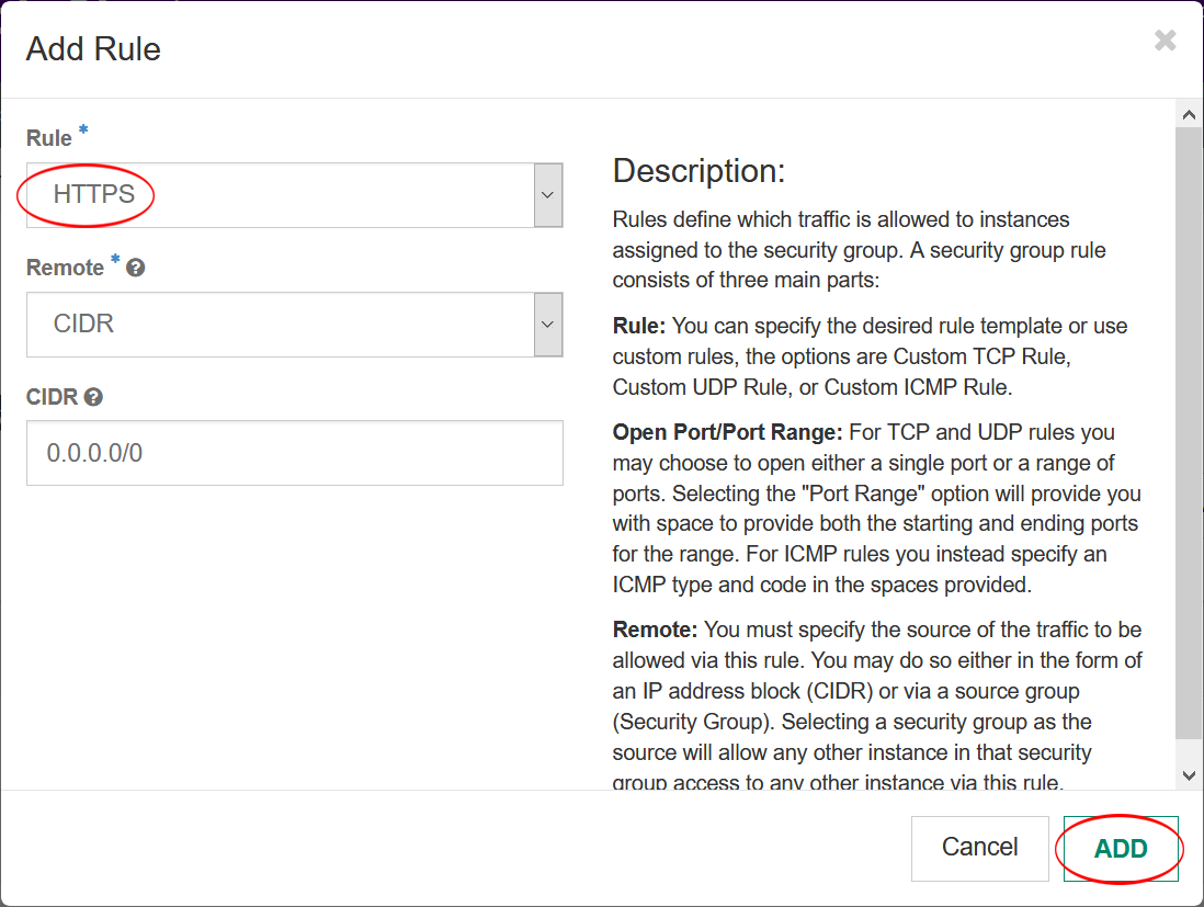 Add HTTPS Rule