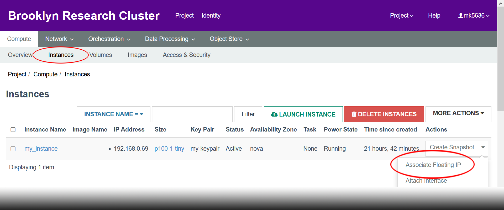 Associate Floating IP Address