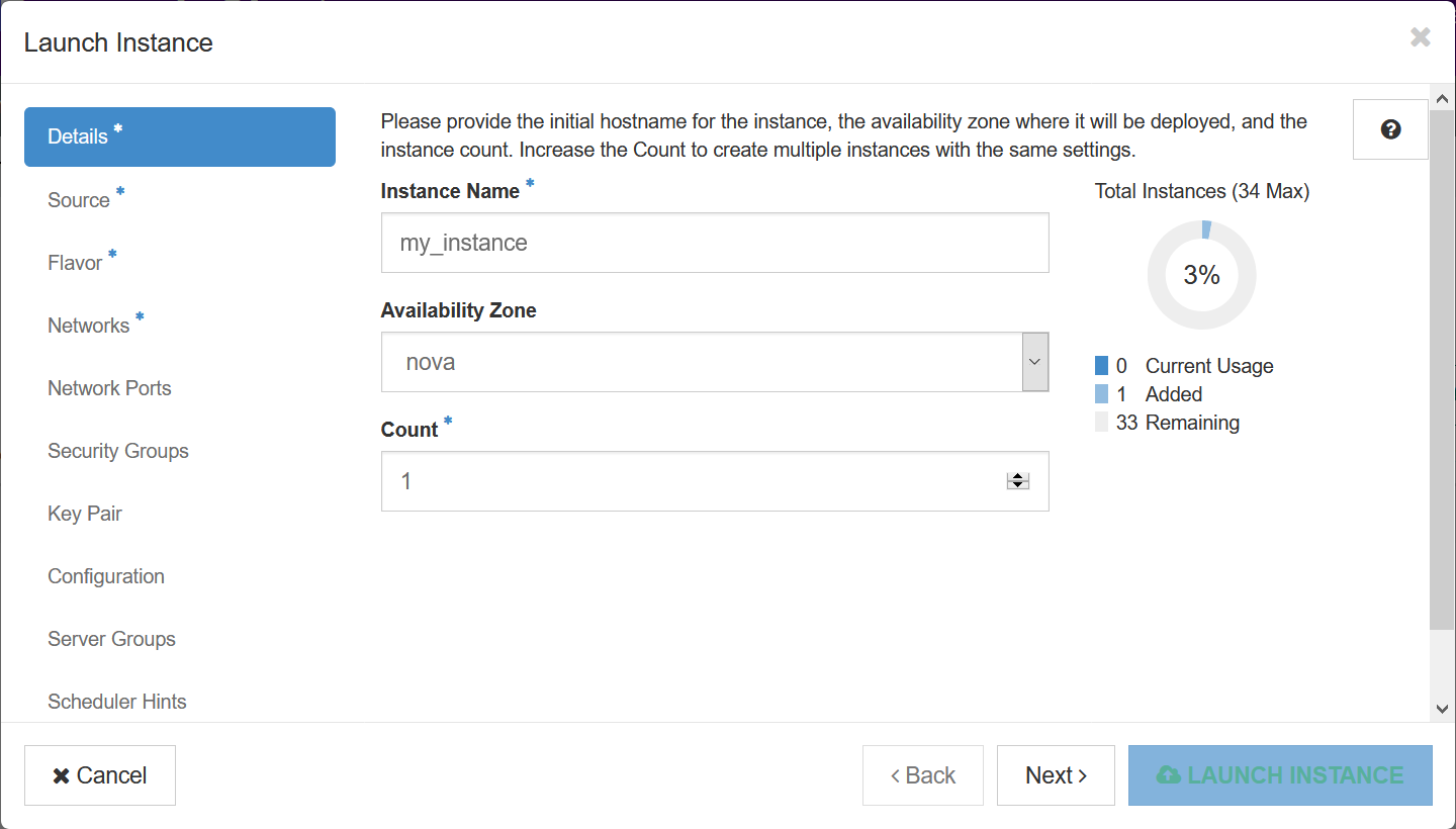 Instance Details