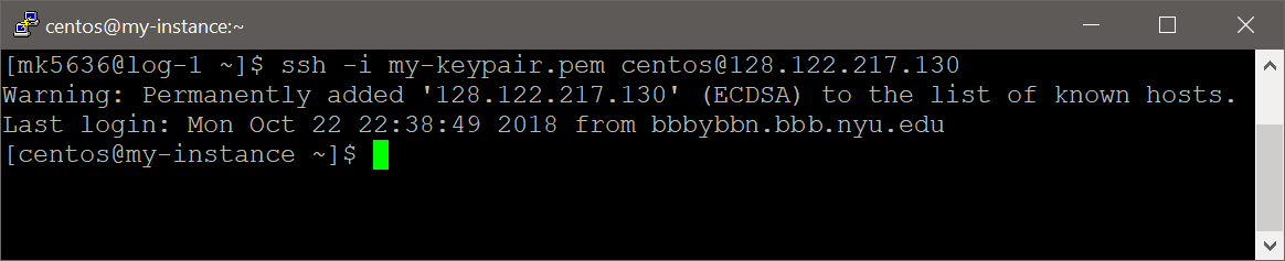 Logging In via SSH